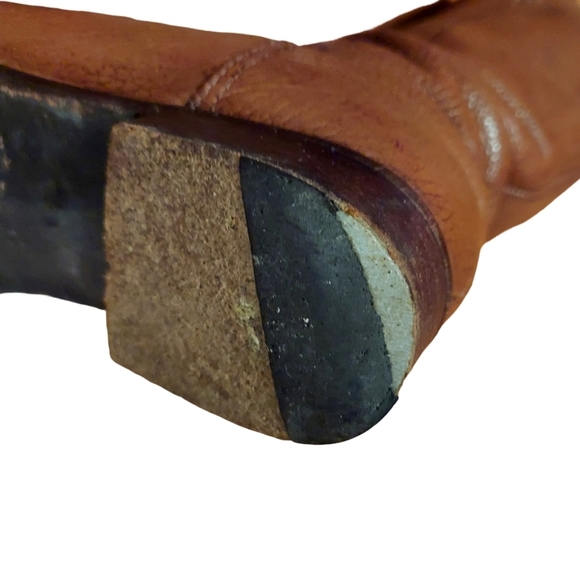 Tory Burch Jolie Brown Pebbled Leather Riding Boots - Picture 11 of 16